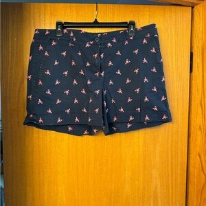 Nautica Women's Dark Blue Shorts with Pink Crabs